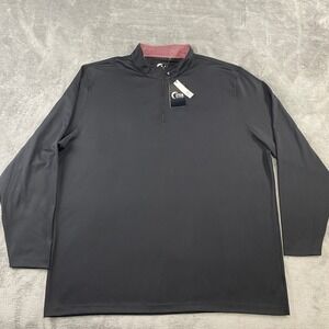 Zyia Active 1/4 Zip Pullover Mens XXXL Big Tall Black Sand Hill Long Sleeve Golf